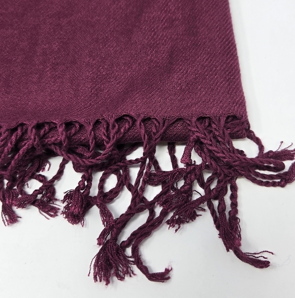 PASHMINA OVERSIZE SCARF SHAWL WRAP OXBLOOD MAROON FALL WOMEN OS - Picture 9 of 12